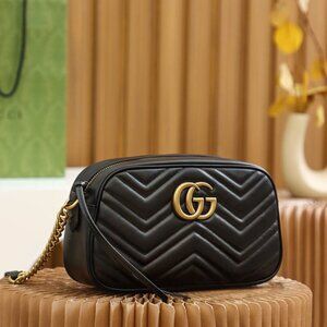 Gucci GG Marmont Black Quilted Leather Bag